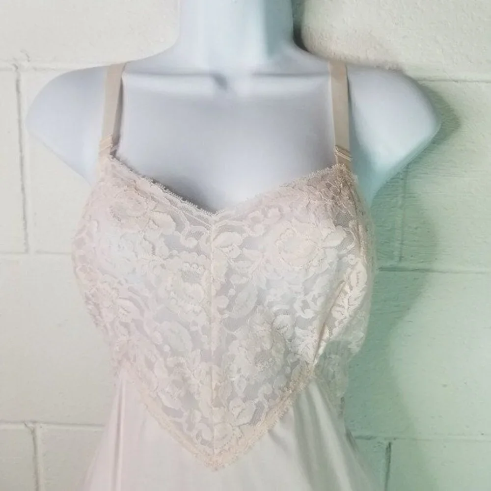 Vtg 50s Movie Star blush pink fullslip lingerie slip dress